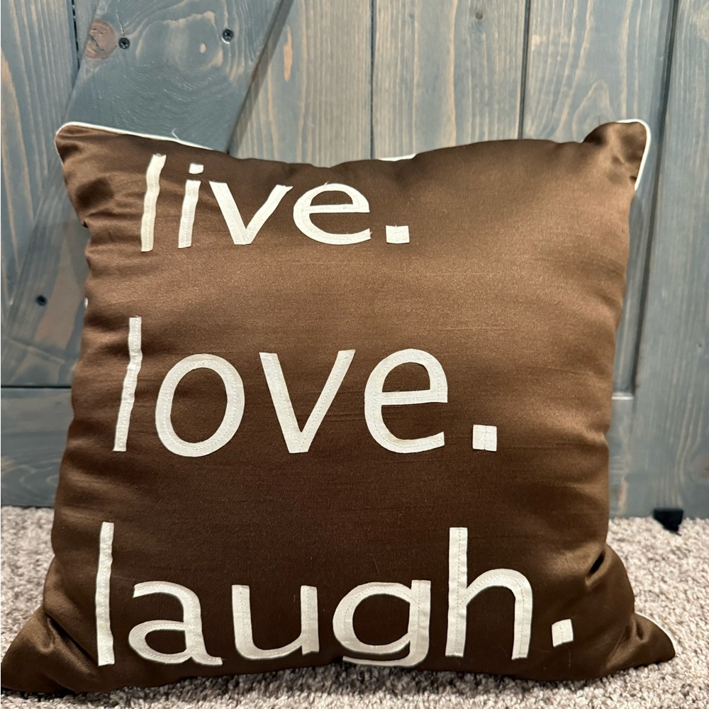 Brown Pillow with Inspirational Text